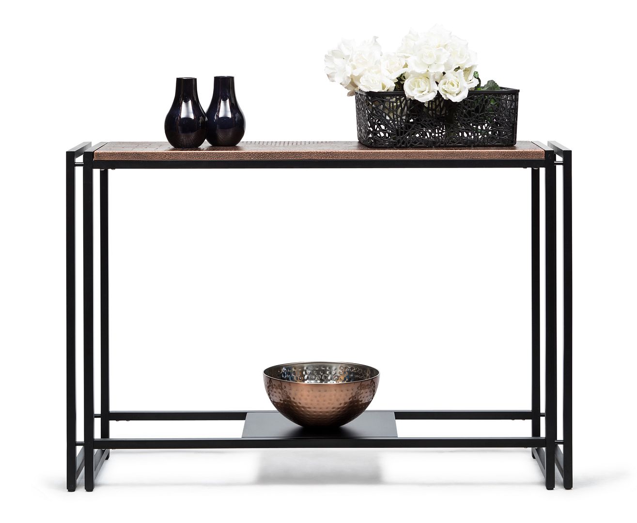 Hall Console Table Slim Entryway Side Entrance Iron Display Stand Top Textured eBay